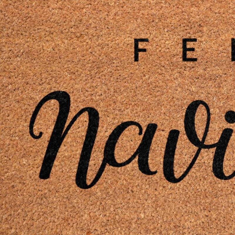 HomeRoots 24" X 36" Brown And Black Christmas Outdoor Coir Door Mat - 24.00' X '36.00