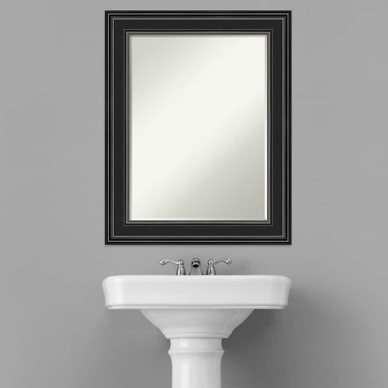 Petite Bevel Bathroom Wall Mirror - Ridge Black Frame - Ridge Black - 24 x 30 in
