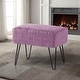 preview thumbnail 2 of 5, Textured Velvet Ottoman