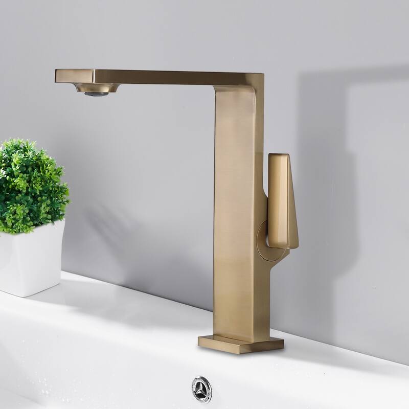 Single Hole Brushed Gold Bathroom Faucets