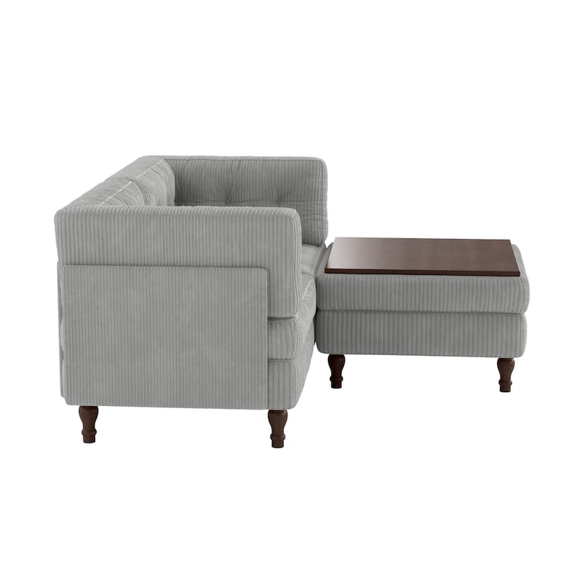 Oversized Sofa Corduroy Tufted Modular Sectional Set