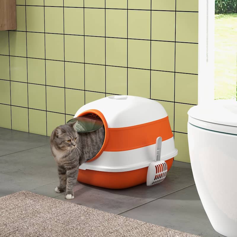 PawHut Cat Litter Box with Lid
