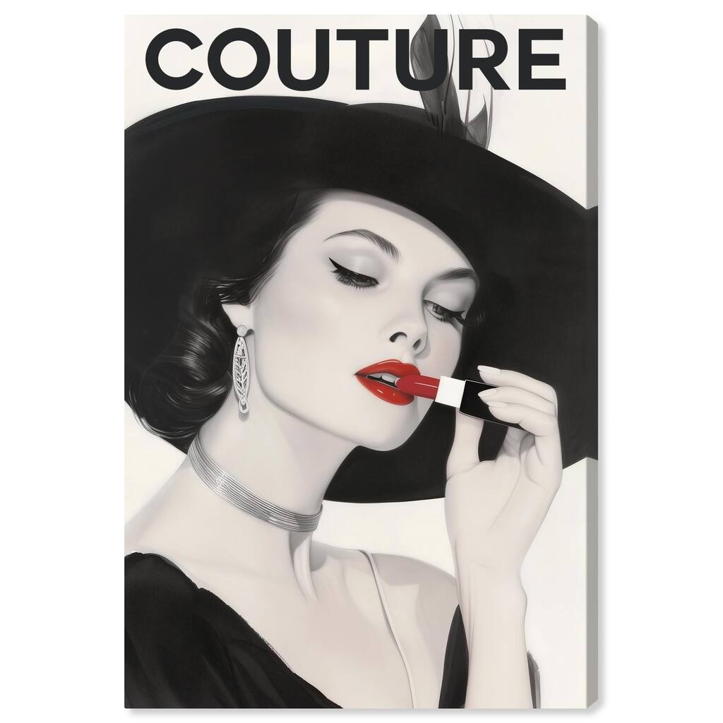 Lipstick Magazine Cover Canvas by Art Remedy, Gallery Wrapped