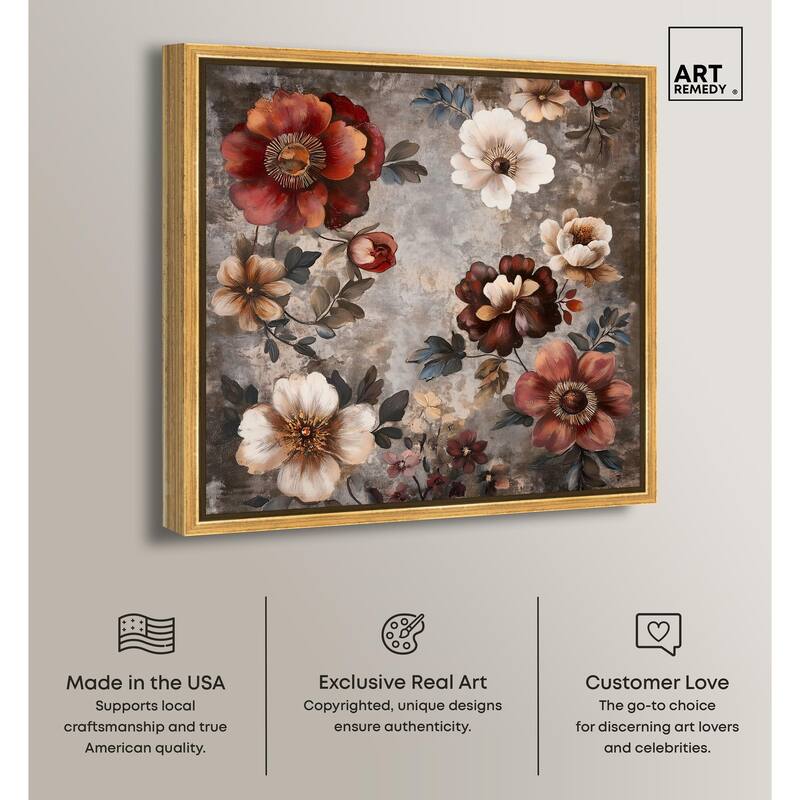 Dusk Dahlias Canvas by Art Remedy