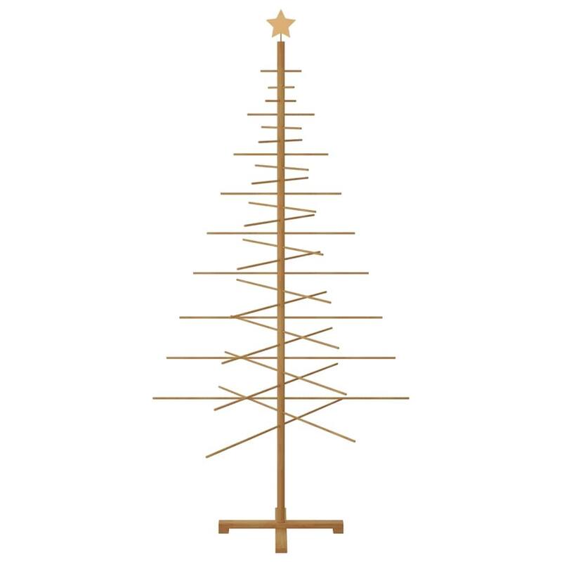 vidaXL Wooden Christmas Tree with Stand Brown bamboo