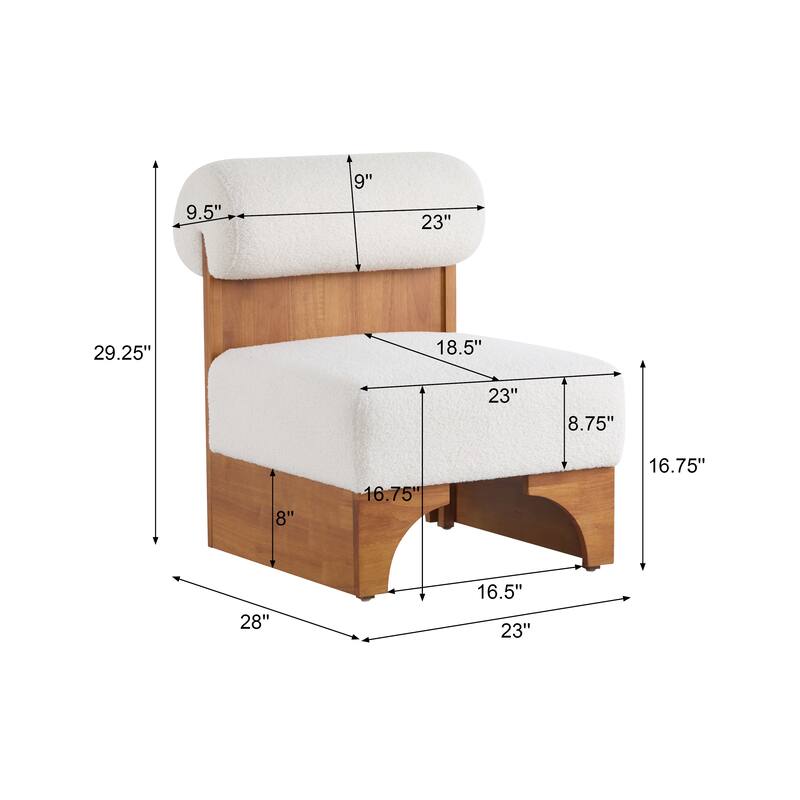 Boucle Lounge Chairs (Set of 2) with Solid Wood Frames, Rolled Backrests, and Ergonomic Design