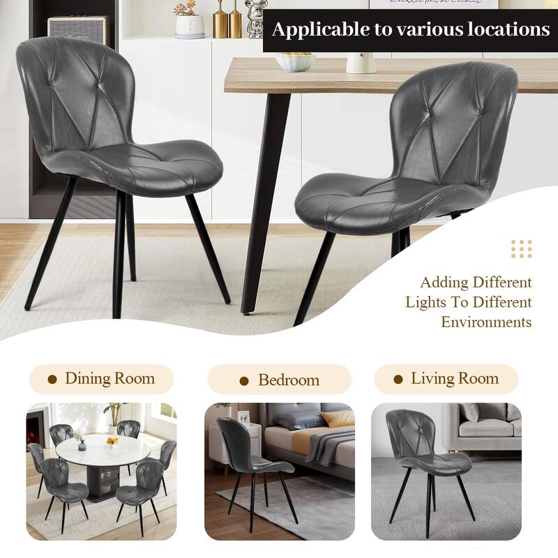 Upholstered Leather Dining Chair (Set of 2)