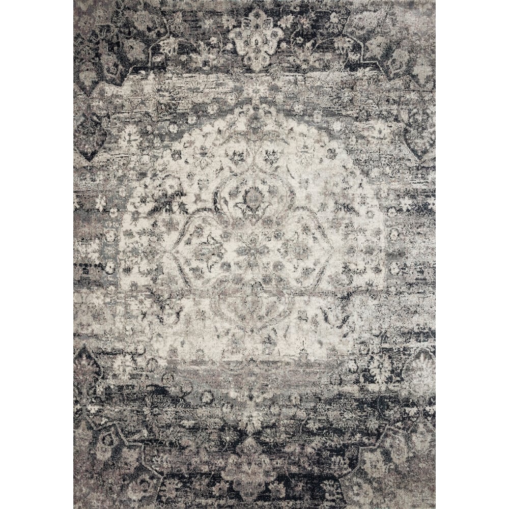 Alexander Home Contessa Distressed Transitional Medallion Rug