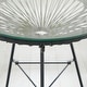 preview thumbnail 10 of 13, Sarcelles Modern Woven Wicker Patio Side Table with Glass Top by Corvus