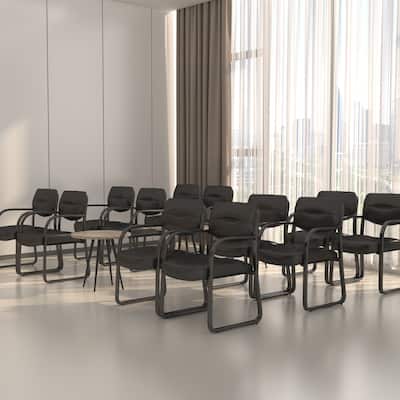 Boss Leather Sled Base Side Chair