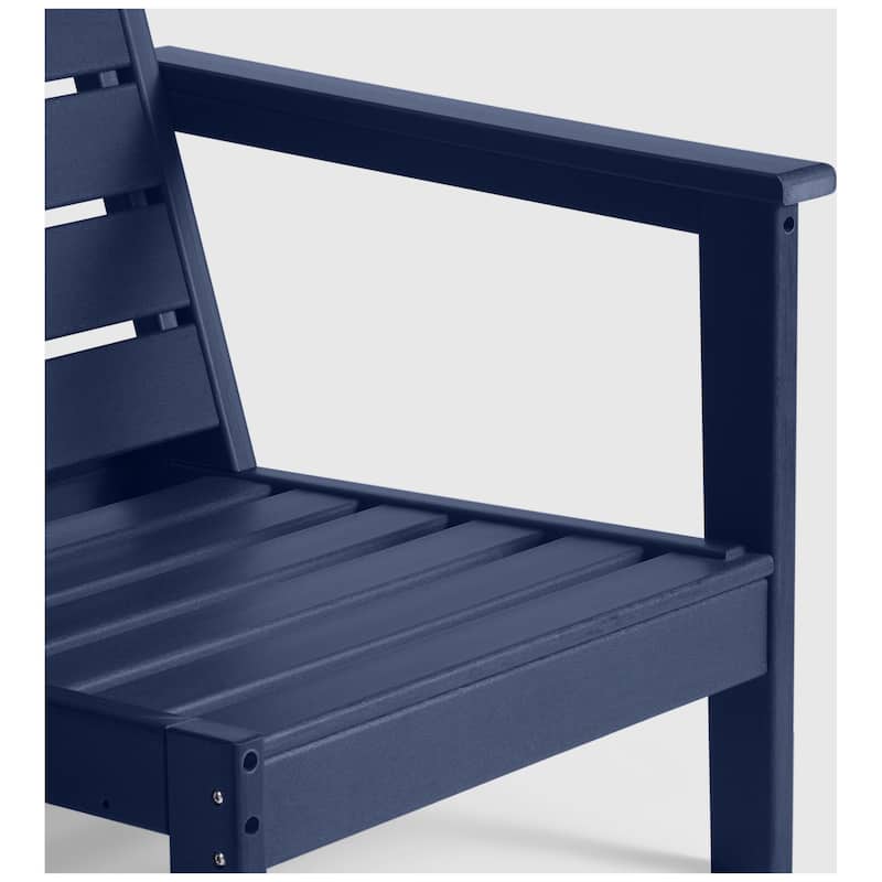Polytrends Birchwood All Weather HDPE Outdoor Patio Deep Seating Navy Blue Loveseat (2-Piece)