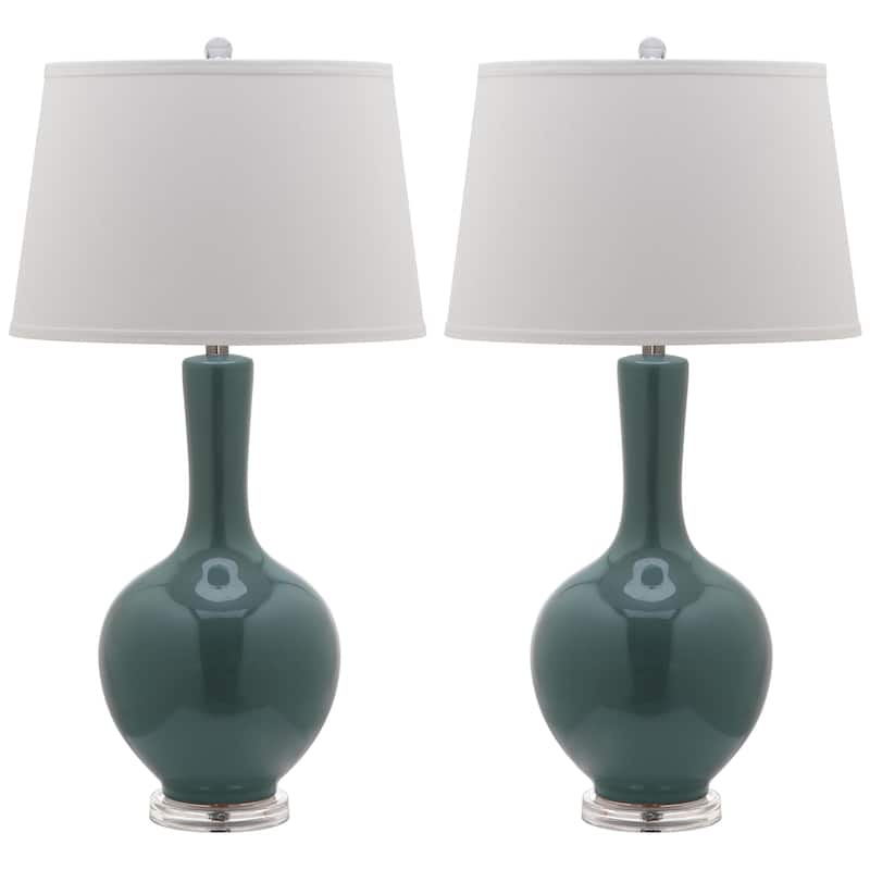 SAFAVIEH Lighting Danelle 32-inch Navy Gourd Lamp (Set of 2) - 17"x17"x32" - 17Wx17Dx32H