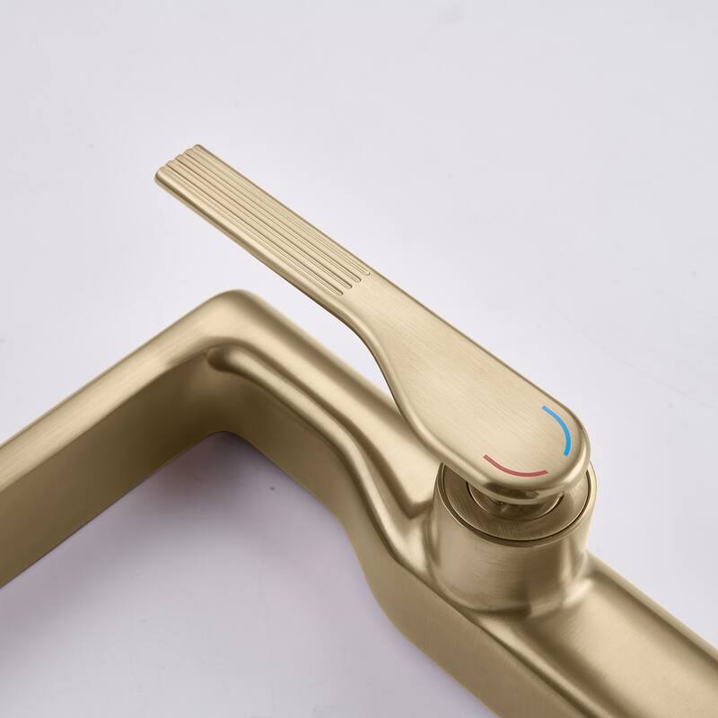 10-1/4"H Solid Brass Single-handle Bathroom Sink Faucet Optional Drain Assembly
