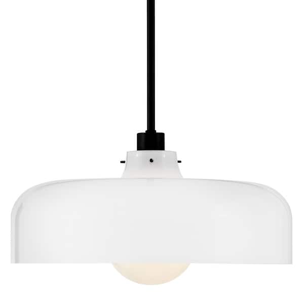 slide 2 of 5, Lark 83497-CO Maisie 15" Wide Pendant with Cased Opal Shade Black