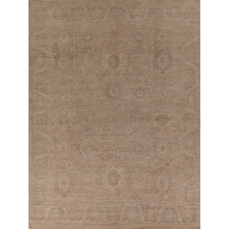 Earth Tone Vegetable Dye Oushak Area Rug Handmade Wool Carpet - 8'3" x 10'2"
