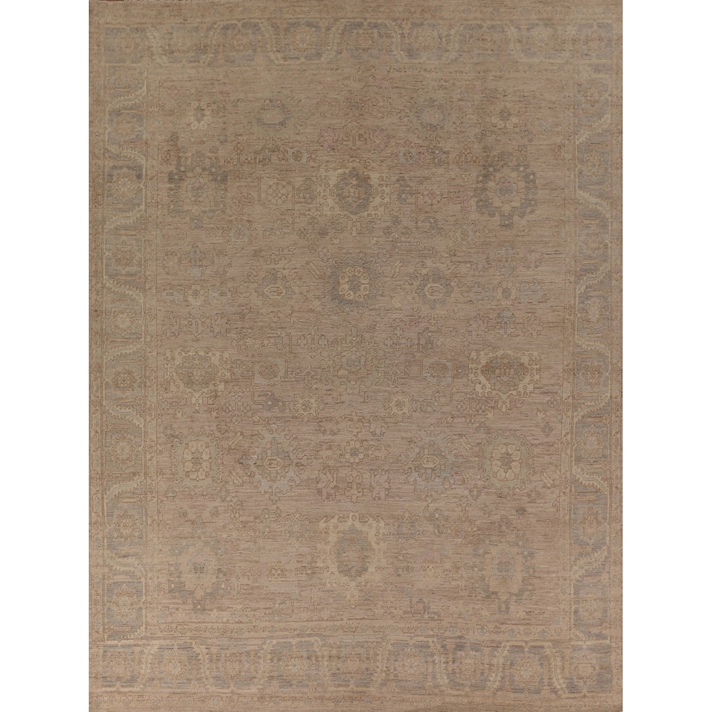 Earth Tone Vegetable Dye Oushak Area Rug Handmade Wool Carpet - 8'3" x 10'2"