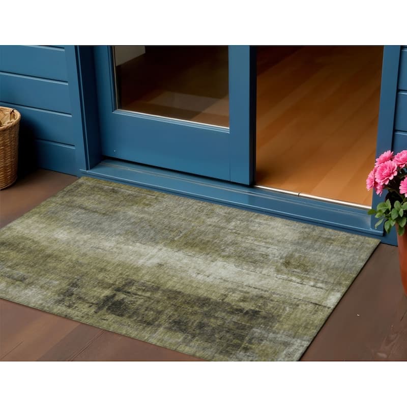HomeRoots Abstract Transitional Rectangle Outdoor Rug - 3' x 5' - 3' x 5'