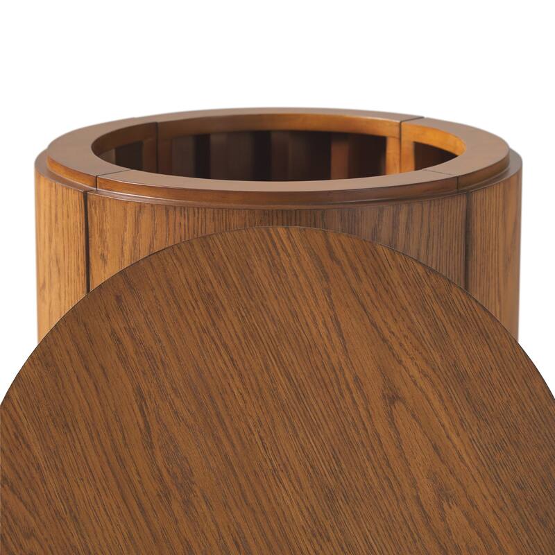 Walker Edison Modern Easy Assembly Oak Veneer Side Table with Storage