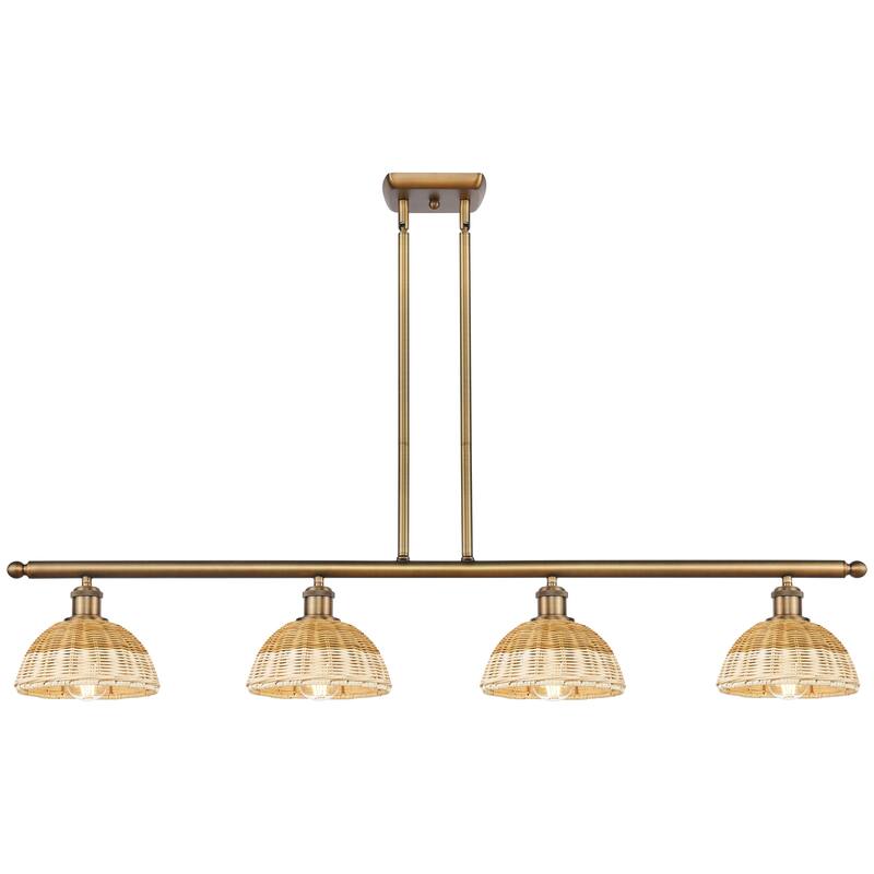 Innovations Lighting Endless Possibilities Ballston - Bristol Natural II - 4 Light 48" Stem Hung Island Light with 8" Shades - Brushed Brass