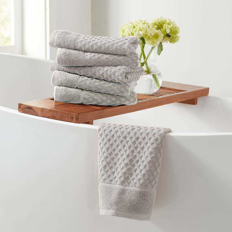 Linery & Co. Cotton Diamond Waffle Texture Bath Towels