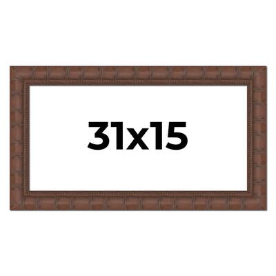 31x15 Frame Pewter Solid Wood Picture Frame Width 1.625 Inches | Interior Frame Depth 0.6875 Inches