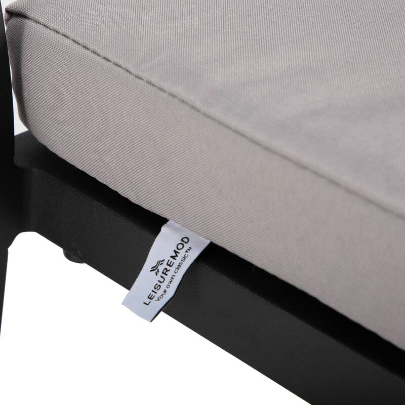 Patio Bar Stool in Powder-Coated Aluminum Frame with Removable Cushion Set of 2