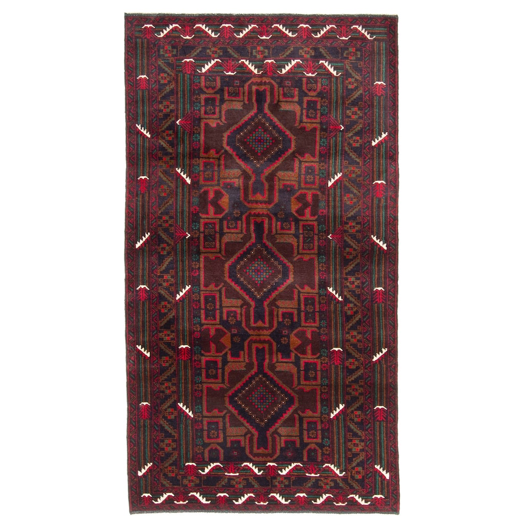 ECARPETGALLERY Hand-knotted Teimani Dark Navy Wool Rug - 3'7 x 6'7