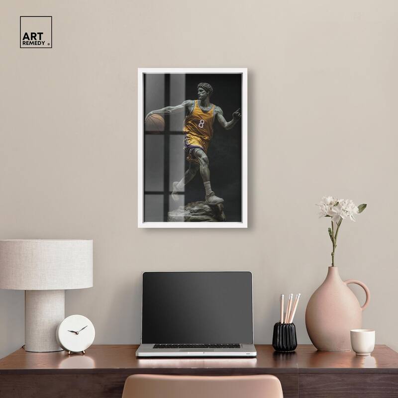 Basketball Yellow Uniform Shadowbox by Art Remedy