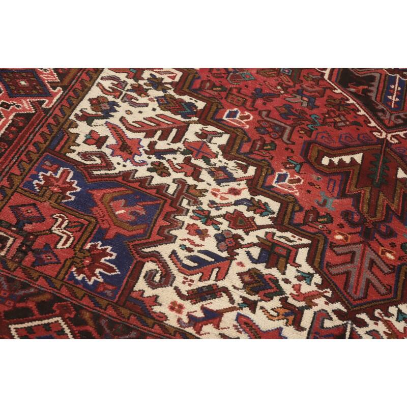 Hand Knotted Oriental 100% Wool Carpet Traditional Medallion Red Heriz Area Rug - 11' 5'' X 8' 3''