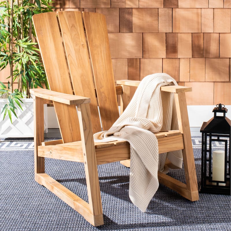 SAFAVIEH Couture Oney Brazilian Teak Adirondack Chair - 28.8" W x 37.6" D x 39.6" H - 29W x 38D x 40H
