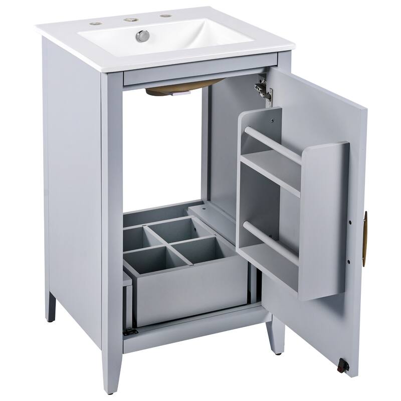 Christopher Knight Home 20" Bathroom Vanity with Sink and Functional Drawers