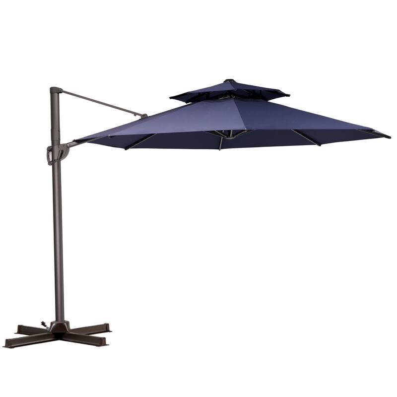 Pellebant Outdoor Round Cantilever Umbrella with Base