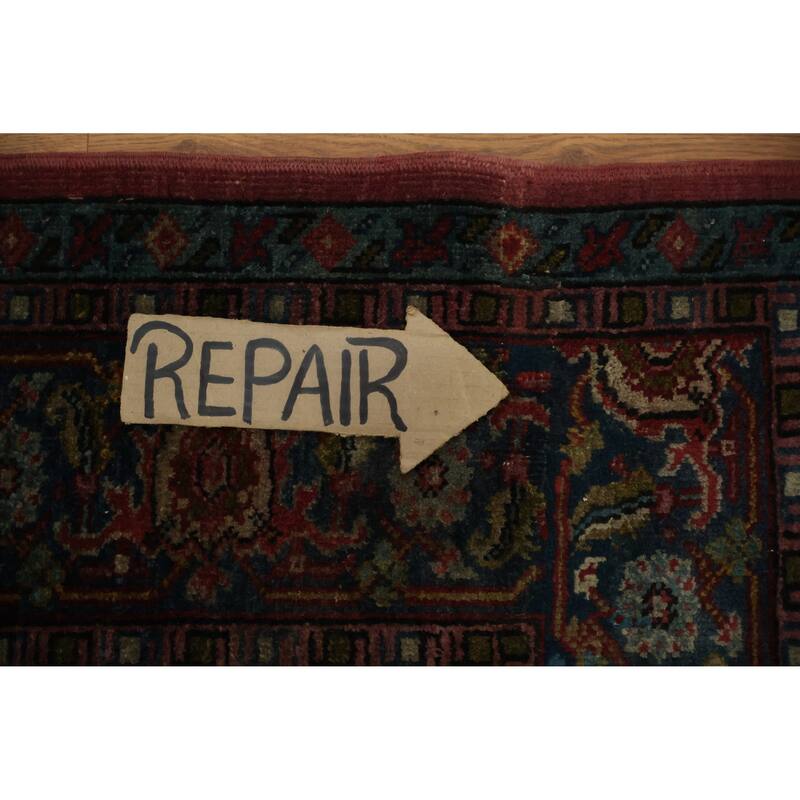 Hand Knotted Oriental 100% Wool Carpet Traditional Floral Pink Mahal Area Rug - 10' 11'' X 8' 9''