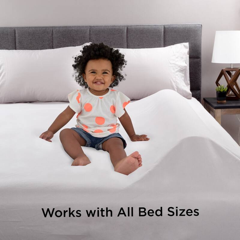Toddler Bed Bumper - Mattress Barrier Cushion for Twin, Full, Queen, and King Beds - Washable Cover by Bluestone (White) - White