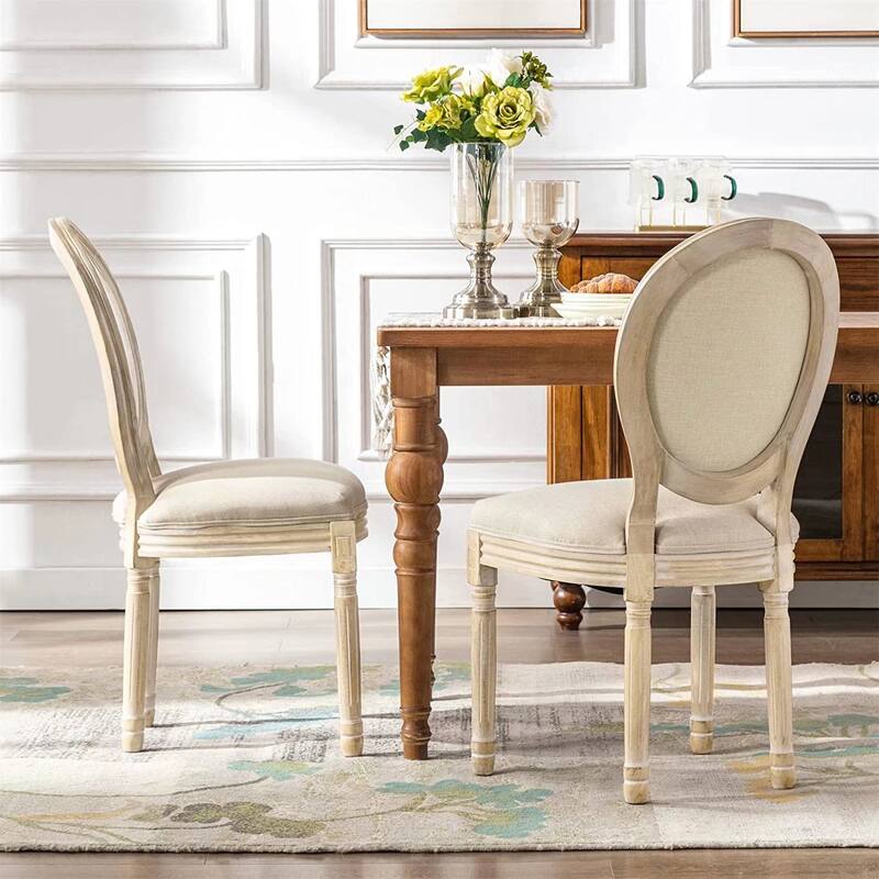 Mieres French Vintage Upholstered Dining Chair, Side Chair(Set of 2)