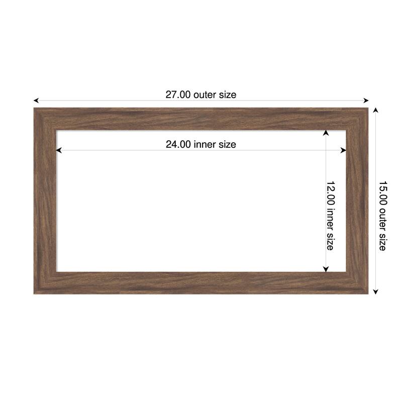 Pia Medium Brown Narrow Framed Dry Erase Magnetic Board - 27 x 15 in