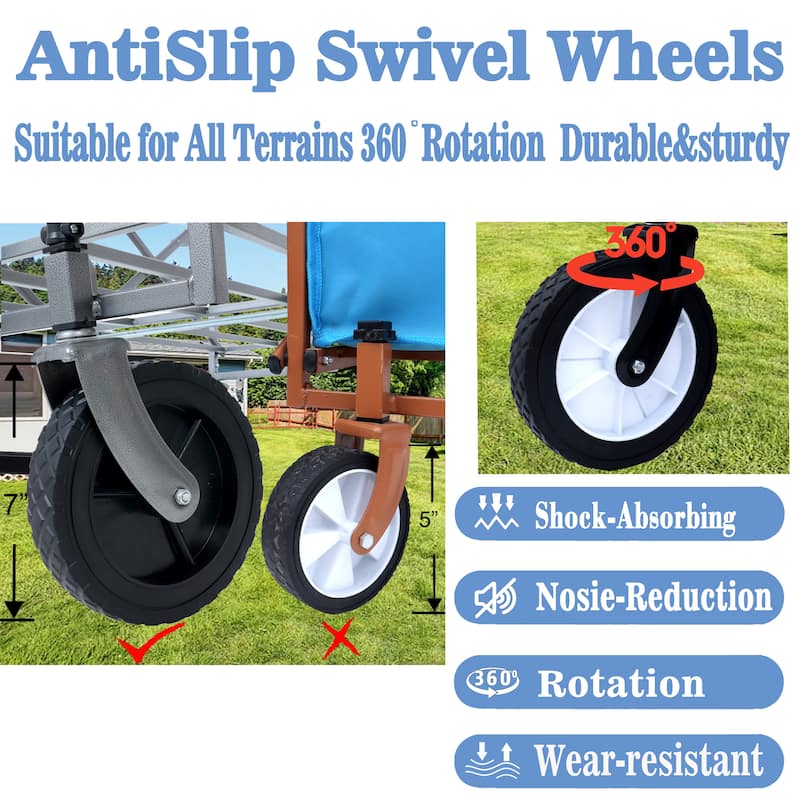 Foldable Hand Cart, Wheeled Collapsible Hand Cart