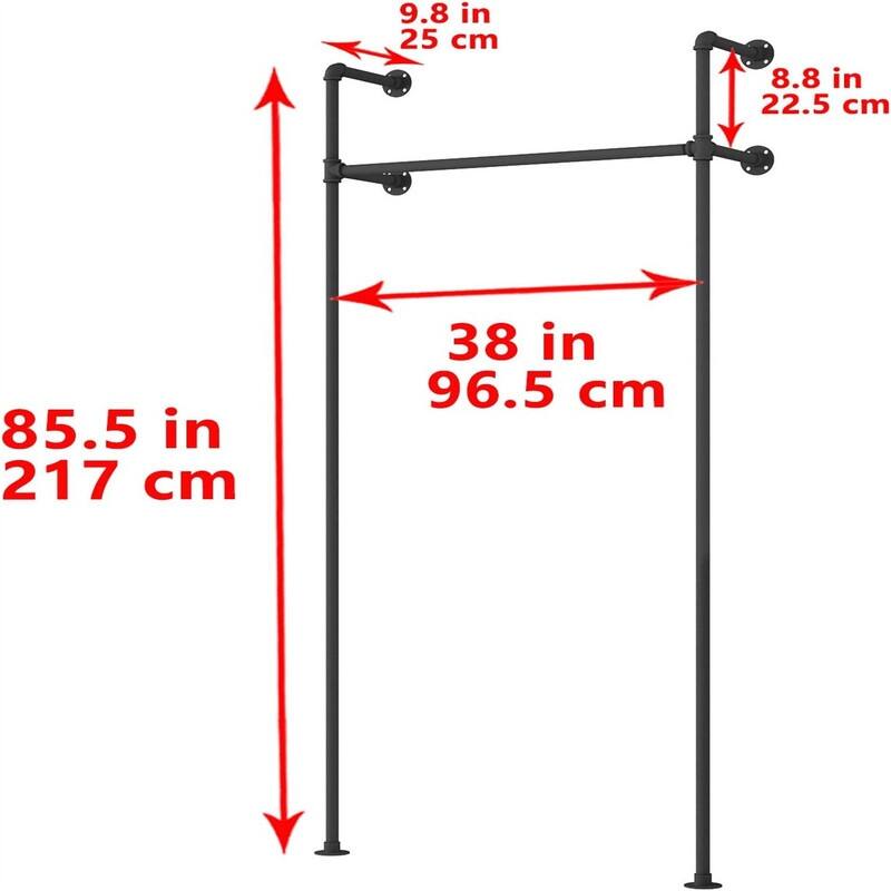 Industrial Pipe Clothing Rack On Wall