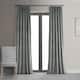 Exclusive Fabrics Signature Pleated Blackout Velvet Curtain (1 Panel) - 25 x 120 - Silver Grey
