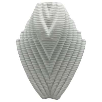 8 Inch Tall White Ceramic Vase