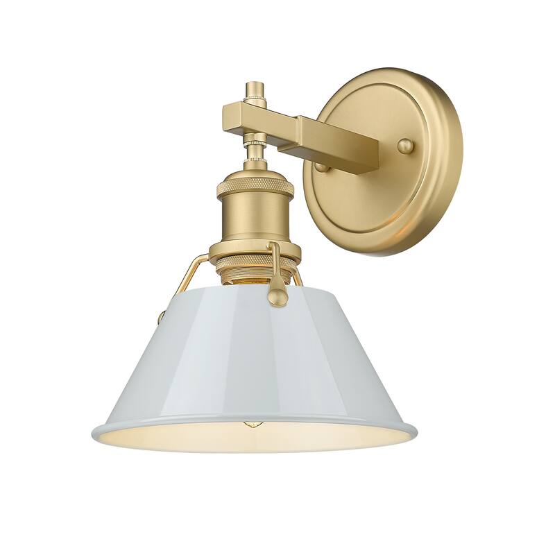 Orwell 1-Light Bath Vanity in Brushed Champagne Bronze with Dusky Blue - Gold