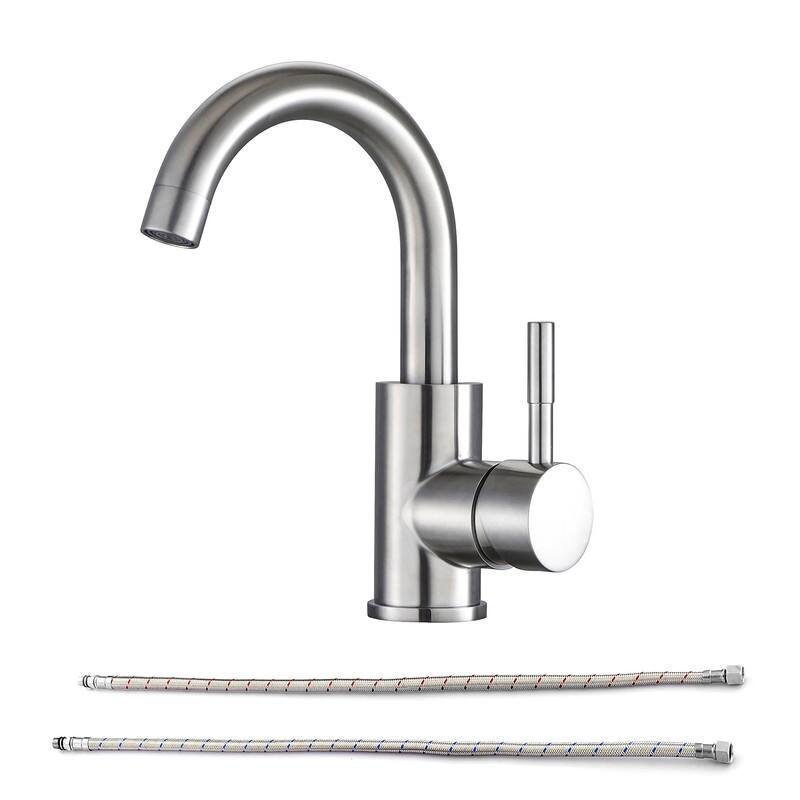 Swivel Spout Bathroom Sink Faucet with Pop-up Drain