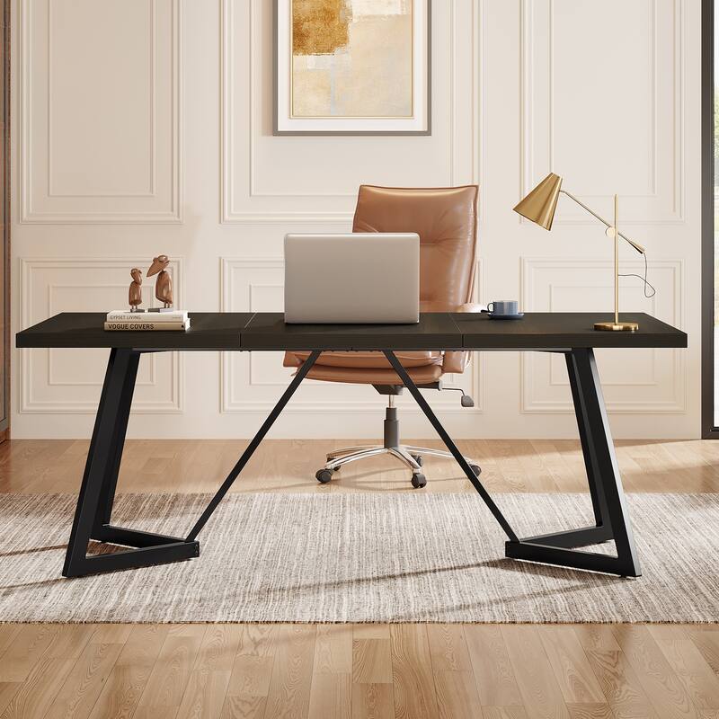 71-Inch Black Home Office Computer Desk Study Writing Table