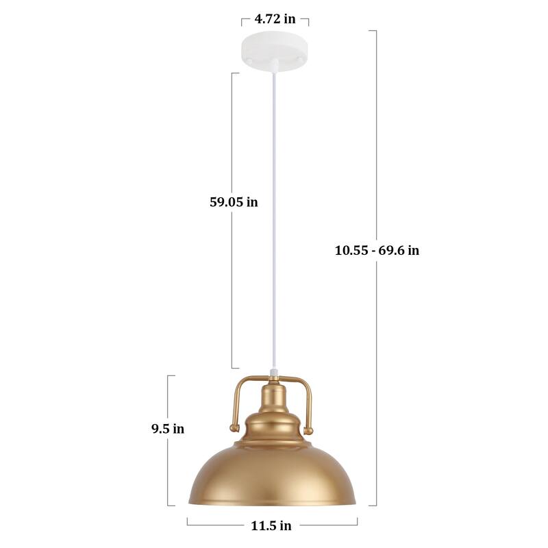 1-Light Semi Flush Mount Chandelier, Dome Pendant for Dining Room Living Room Bedroom Kitchen