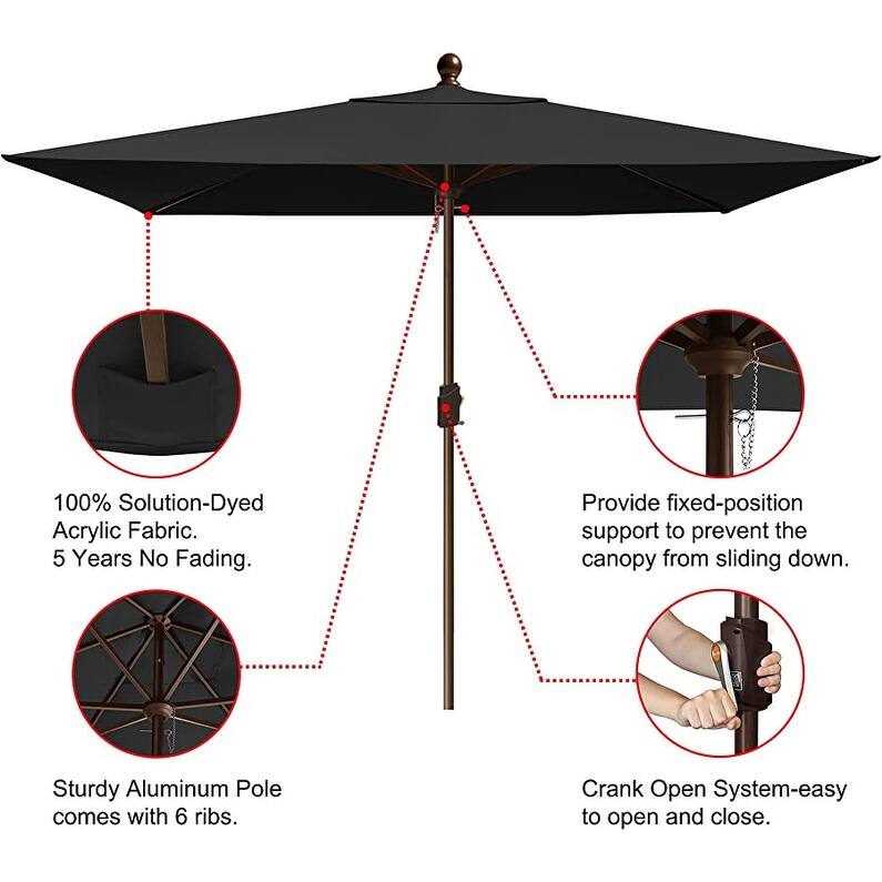 Tradesparker Multicolor Sunbrella 9ft/10x6.5ft Patio Market Outdoor Table Umbrella