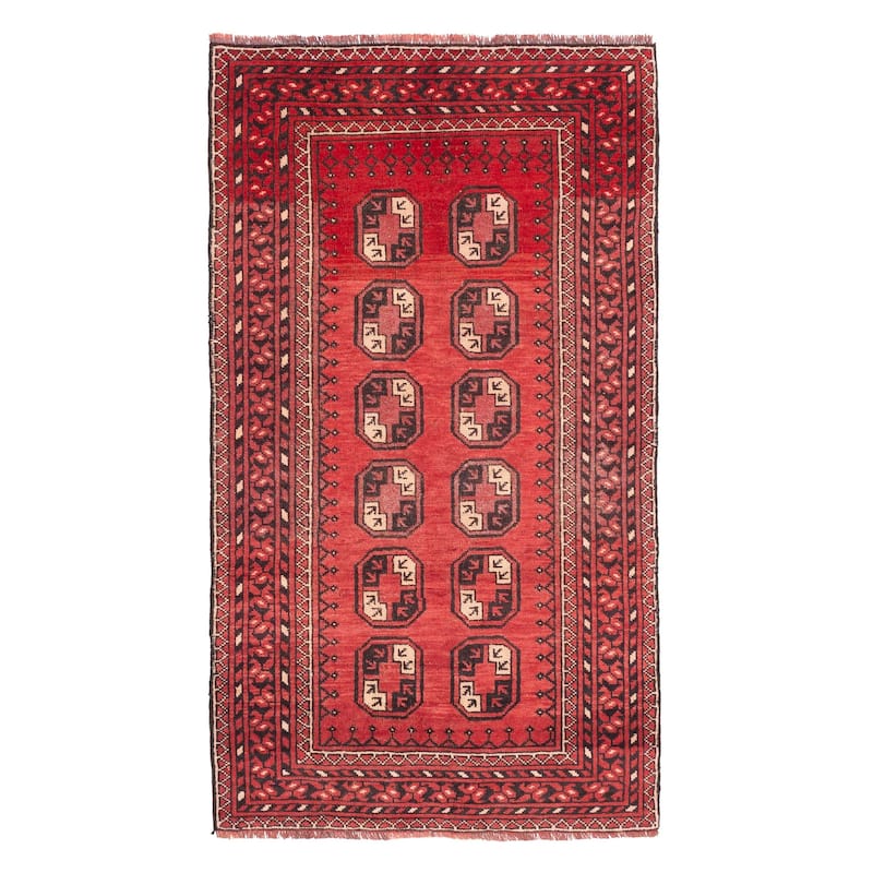 ECARPETGALLERY Hand-knotted Baluch Red Wool Rug - 3'6 x 6'4