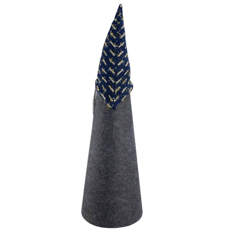 20" Gray and Blue Cone Gnome Christmas Tabletop Decor
