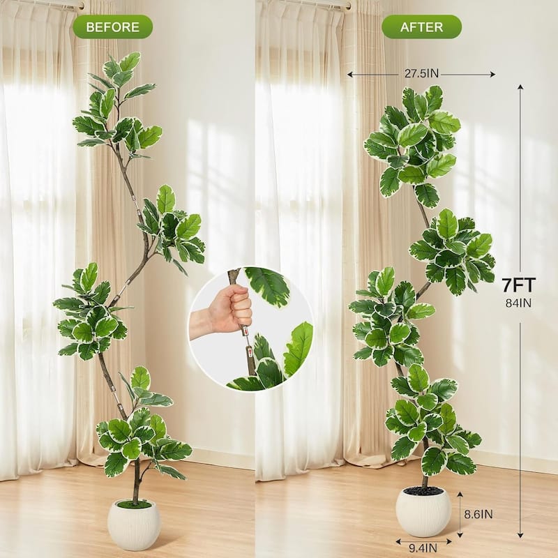 Home Fiddle Leaf Fig Tree Artificial Faux Rubber Tree for Home Decor
