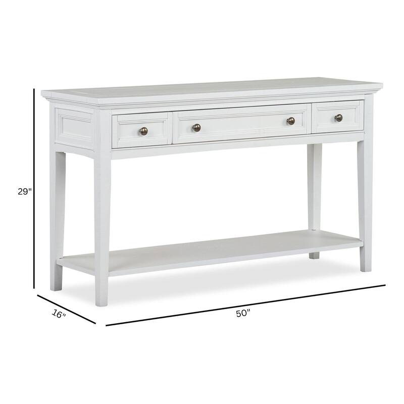 Magnussen Home Heron Cove Chalk White Rectangular Sofa Table - 50''W x 16''D x 29''H