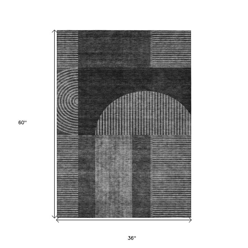 HomeRoots Geometric Transitional Rectangle Outdoor Rug